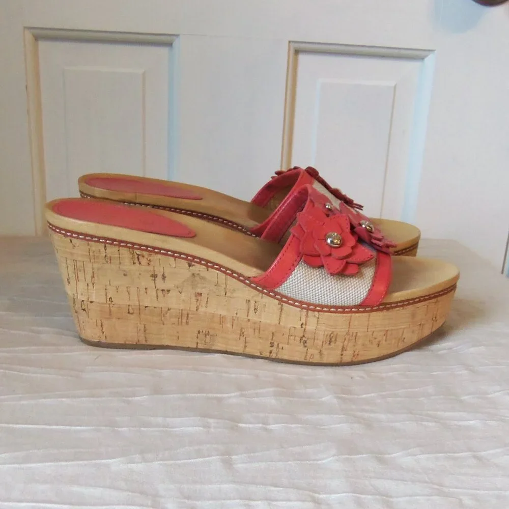 Coach Jesaca Platform Wedge Floral Slides Coras sz 10 - Picture 6 of 16
